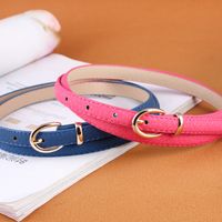 Streetwear Solid Color Pu Leather Alloy Women's Leather Belts main image 4