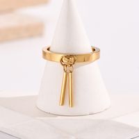 Casual Vacation Geometric Solid Color Stainless Steel Polishing Plating 14k Gold Plated Charm Ring main image 5