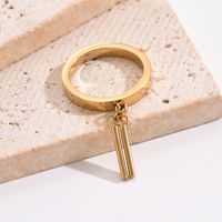 Casual Vacation Geometric Solid Color Stainless Steel Polishing Plating 14k Gold Plated Charm Ring main image 3