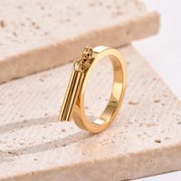 Casual Vacation Geometric Solid Color Stainless Steel Polishing Plating 14k Gold Plated Charm Ring main image 2