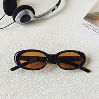 Casual Vacation Solid Color Pc Resin Oval Frame Full Frame Women's Sunglasses sku image 1