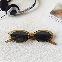 Casual Vacation Solid Color Pc Resin Oval Frame Full Frame Women's Sunglasses sku image 4