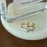 Fashion Heart Shape Flower Silver Plated Inlay Zircon Open Ring 1 Piece sku image 10