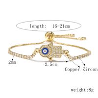 Copper Simple Style Classic Style Devil's Eye Infinity Hand Of Fatima Plating Inlay Zircon Bracelets sku image 4