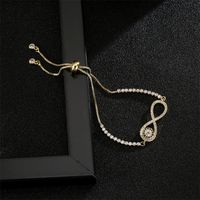 Copper Simple Style Classic Style Devil's Eye Infinity Hand Of Fatima Plating Inlay Zircon Bracelets main image 8