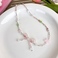 Fashion Spring And Summer Sweet Pink Twin Colorful Beaded Alloy Necklace sku image 17