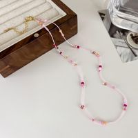 Fashion Spring And Summer Sweet Pink Twin Colorful Beaded Alloy Necklace sku image 13