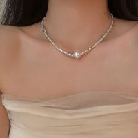 Estilo Simple Irregular Cuadrado Forma De Corazón Perla De Imitación Piedra Natural Metal Embutido Diamantes De Imitación Mujeres Pulsera Collar sku image 8