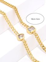 Hip-hop Square Water Droplets Copper Plating Inlay Zircon Gold Plated Bracelets main image 4