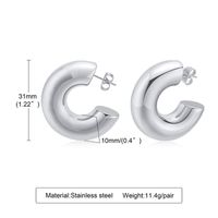 1 Pair Simple Style C Shape Plating Stainless Steel Titanium Steel Ear Studs main image 8