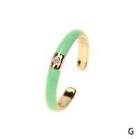 Wholesale Simple Solid Color Geometric Zircon Copper Ring Nihaojewelry sku image 7