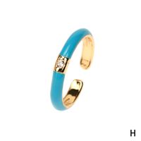 Wholesale Simple Solid Color Geometric Zircon Copper Ring Nihaojewelry sku image 8