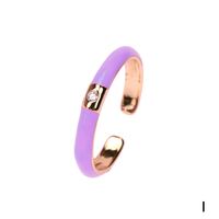 Wholesale Simple Solid Color Geometric Zircon Copper Ring Nihaojewelry sku image 9