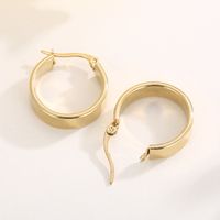 1 Pair Retro Streetwear Solid Color Plating Stainless Steel 18K Gold Plated Hoop Earrings main image 7