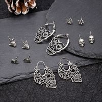 6 Paires Punk Crâne Placage Alliage Boucles D'oreilles Boucles D'oreilles main image 3