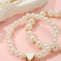 Mignon Forme De Cœur Perle Artificielle Perlé Filles Bracelets main image 2