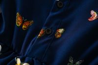 Elegant Princess Cute Butterfly Printing Lettuce Trim Ruffles Cotton Girls Dresses main image 3