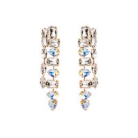 Glam Shiny Square Water Droplets Alloy Plating Inlay Artificial Diamond Rhinestones Gold Plated Women's Drop Earrings main image 4