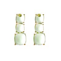 1 Pair Ig Style Simple Style Square Plating Transparent Inlay Alloy Resin Gold Plated Drop Earrings main image 6