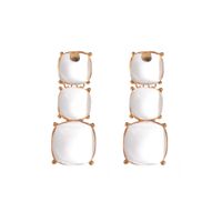 1 Pair Ig Style Simple Style Square Plating Transparent Inlay Alloy Resin Gold Plated Drop Earrings main image 4