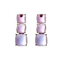 1 Pair Ig Style Simple Style Square Plating Transparent Inlay Alloy Resin Gold Plated Drop Earrings main image 1