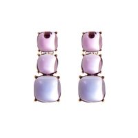 1 Paire Style Ig Style Simple Carré Placage Transparent Incruster Alliage Résine Plaqué Or Boucles D'oreilles main image 1