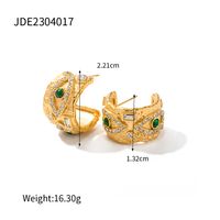 1 Pair Ins Style Ethnic Style Devil's Eye Stainless Steel Plating Inlay Malachite Zircon 18k Gold Plated Ear Studs sku image 1