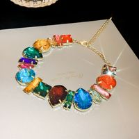 Fashion Simple Trendy Color Inlaid Rhinestone Necklace Wholesale sku image 3