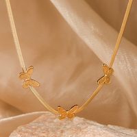 Elegant Butterfly Titanium Steel Plating 18k Gold Plated Necklace main image 3