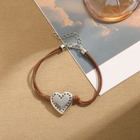 Casual Vintage Style Heart Shape Flower Ccb Alloy Wax Rope Women's Bracelets sku image 1