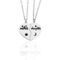 Casual Mama Simple Style Letter Heart Shape Stainless Steel Carving Pendant Necklace main image 4