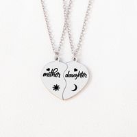 Casual Mama Simple Style Letter Heart Shape Stainless Steel Carving Pendant Necklace main image 2