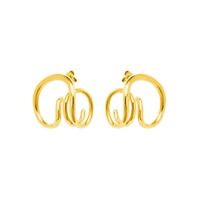 Special-shaped Cochlear Inspiration Steel Material Plated 18k Real Gold Earrings Wholesale sku image 1