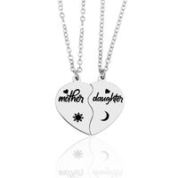 Casual Mama Simple Style Letter Heart Shape Stainless Steel Carving Pendant Necklace sku image 2