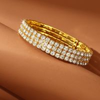 Estilo Moderno De Gran Tamaño Color Sólido Piedras Preciosas Artificiales Perla Artificial Embutido Diamantes De Imitación Perla Mujeres Brazalete main image 9