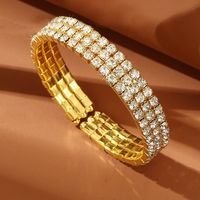 Modern Style Oversized Solid Color Artificial Gemstones Artificial Pearl Inlay Rhinestones Pearl Women's Bangle main image 8