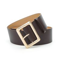 Retro Solid Color Pu Leather Alloy Patchwork Women's Leather Belts main image 1