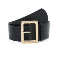 Retro Solid Color Pu Leather Alloy Patchwork Women's Leather Belts sku image 1