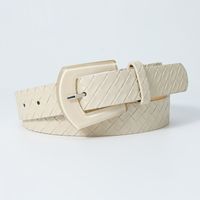 Basic Simple Style Solid Color Pu Leather Resin Patchwork Women's Leather Belts sku image 5