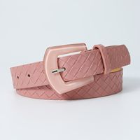 Basic Simple Style Solid Color Pu Leather Resin Patchwork Women's Leather Belts sku image 2