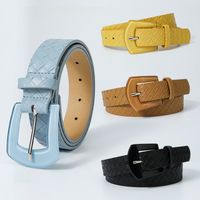 Basic Simple Style Solid Color Pu Leather Resin Patchwork Women's Leather Belts main image 2