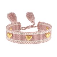 Simple Style Heart Shape Polyester Metal Embroidery Tassel Women's Drawstring Bracelets sku image 32