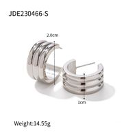 1 Pair Ins Style Simple Style C Shape Plating Stainless Steel 18k Gold Plated Ear Studs sku image 1