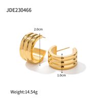 1 Pair Ins Style Simple Style C Shape Plating Stainless Steel 18k Gold Plated Ear Studs sku image 2