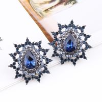 Lady Ethnic Style Water Droplets Alloy Inlay Rhinestones Women's Ear Studs main image 1