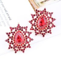 Lady Ethnic Style Water Droplets Alloy Inlay Rhinestones Women's Ear Studs main image 3