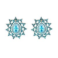 Lady Ethnic Style Water Droplets Alloy Inlay Rhinestones Women's Ear Studs main image 4
