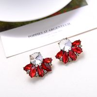 Luxurious Water Droplets Alloy Inlay Crystal Women's Ear Studs main image 1