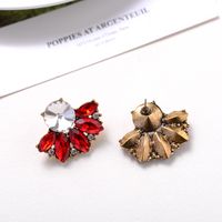 Luxurious Water Droplets Alloy Inlay Crystal Women's Ear Studs main image 4