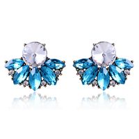 Luxurious Water Droplets Alloy Inlay Crystal Women's Ear Studs sku image 1